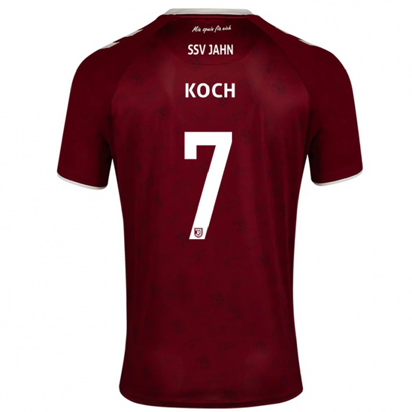 Danxen Mujer Camiseta Christian Koch #7 Borgoña Blanco 2ª Equipación 2025/26 La Camisa