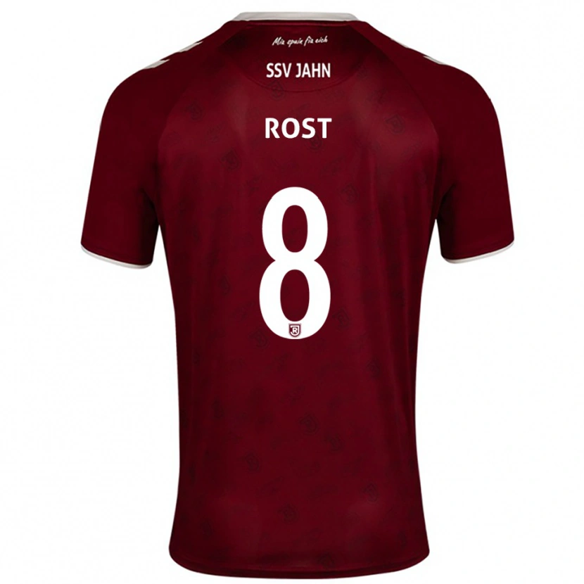 Danxen Mujer Camiseta Fabio Rost #8 Borgoña Blanco 2ª Equipación 2025/26 La Camisa