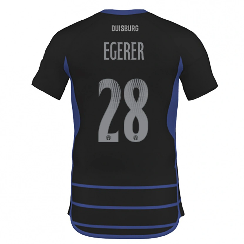 Danxen Mujer Camiseta Florian Egerer #28 Negro Azul 2ª Equipación 2025/26 La Camisa