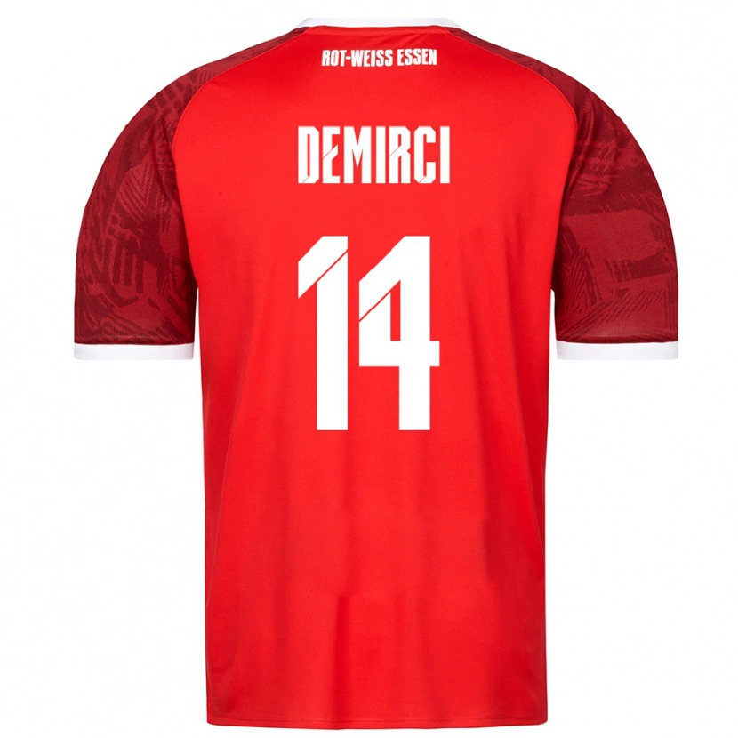 Danxen Mujer Camiseta Mehmet Demirci #14 Rojo Borgoña Blanco 2ª Equipación 2025/26 La Camisa