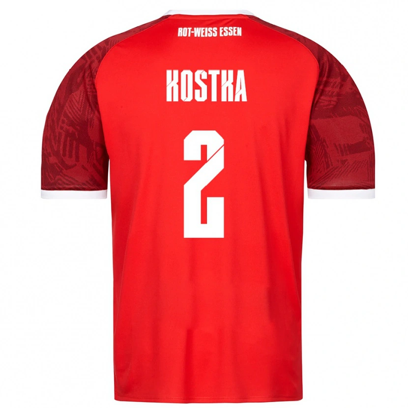 Danxen Mujer Camiseta Michael Kostka #2 Rojo Borgoña Blanco 2ª Equipación 2025/26 La Camisa