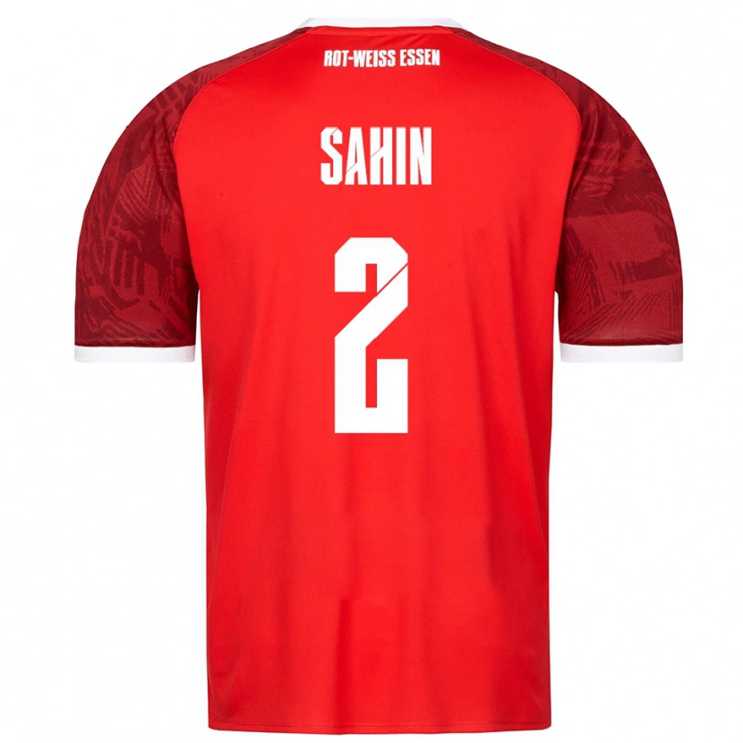 Danxen Mujer Camiseta Can Sahin #2 Rojo Borgoña Blanco 2ª Equipación 2025/26 La Camisa