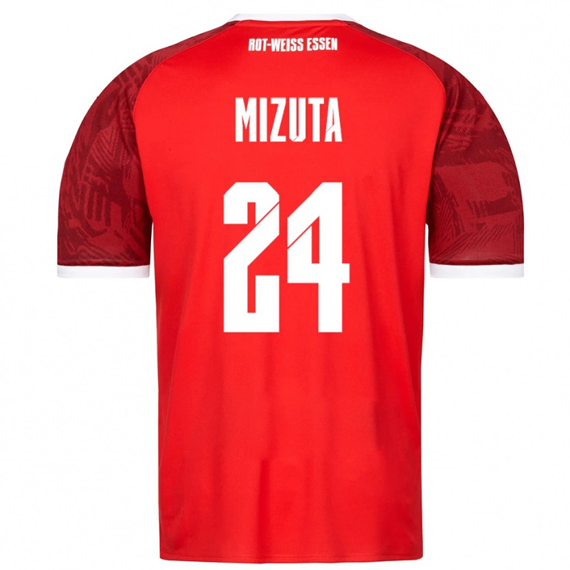 Danxen Mujer Camiseta Kaito Mizuta #24 Rojo Borgoña Blanco 2ª Equipación 2025/26 La Camisa