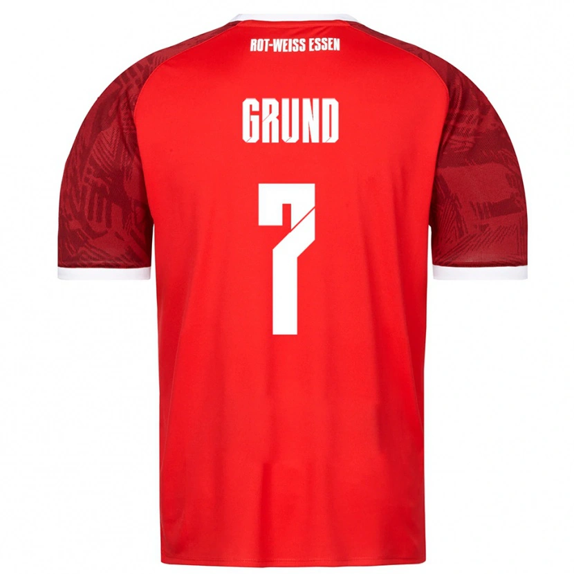 Danxen Mujer Camiseta Kevin Grund #7 Rojo Borgoña Blanco 2ª Equipación 2025/26 La Camisa