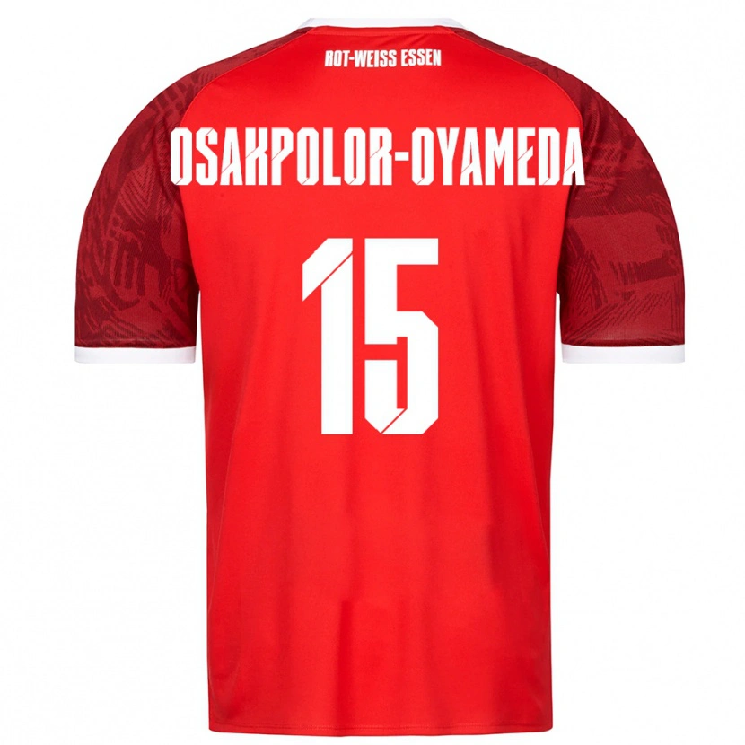 Danxen Mujer Camiseta Joel Osakpolor-Oyameda #15 Rojo Borgoña Blanco 2ª Equipación 2025/26 La Camisa