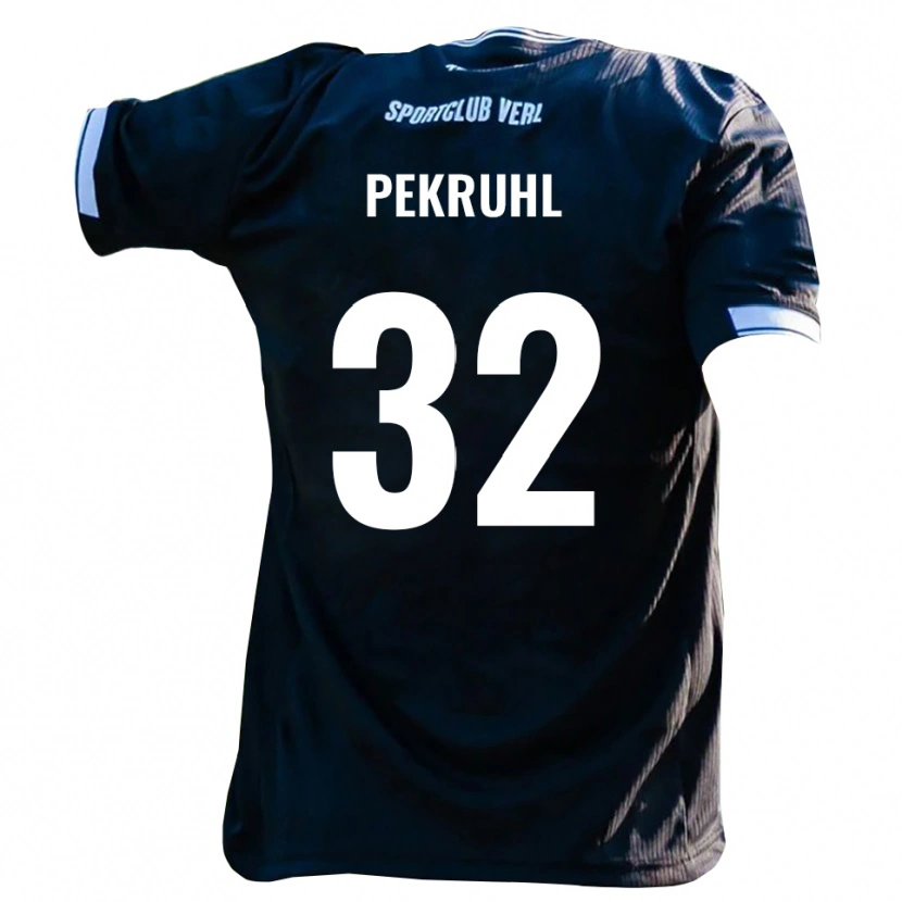 Danxen Mujer Camiseta Fabian Pekruhl #32 Negro Blanco 2ª Equipación 2025/26 La Camisa
