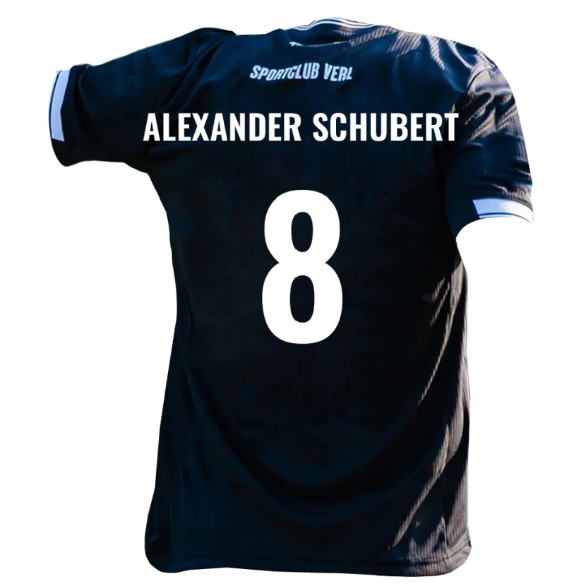 Danxen Mujer Camiseta Tristan Alexander Schubert #8 Negro Blanco 2ª Equipación 2025/26 La Camisa