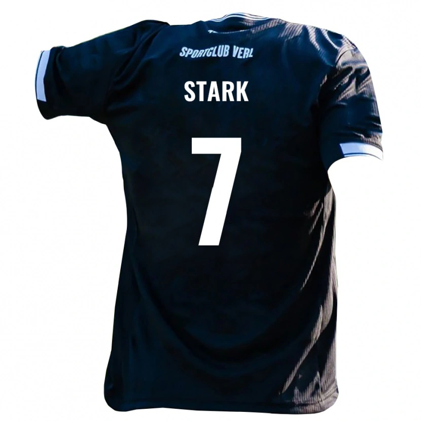 Danxen Mujer Camiseta Julian Stark #7 Negro Blanco 2ª Equipación 2025/26 La Camisa