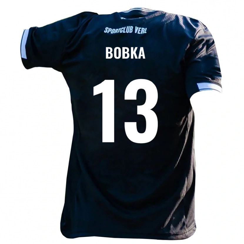 Danxen Mujer Camiseta Matti Bobka #13 Negro Blanco 2ª Equipación 2025/26 La Camisa