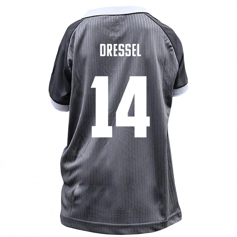 Danxen Mujer Camiseta Dennis Dressel #14 Gris Blanco 2ª Equipación 2025/26 La Camisa