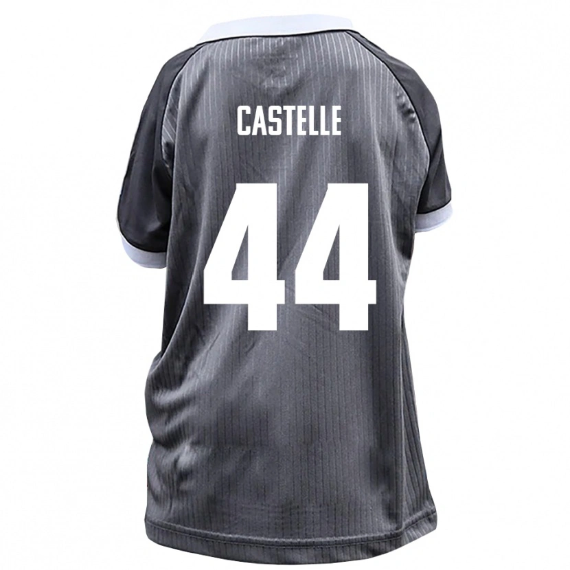 Danxen Mujer Camiseta Niklas Castelle #44 Gris Blanco 2ª Equipación 2025/26 La Camisa