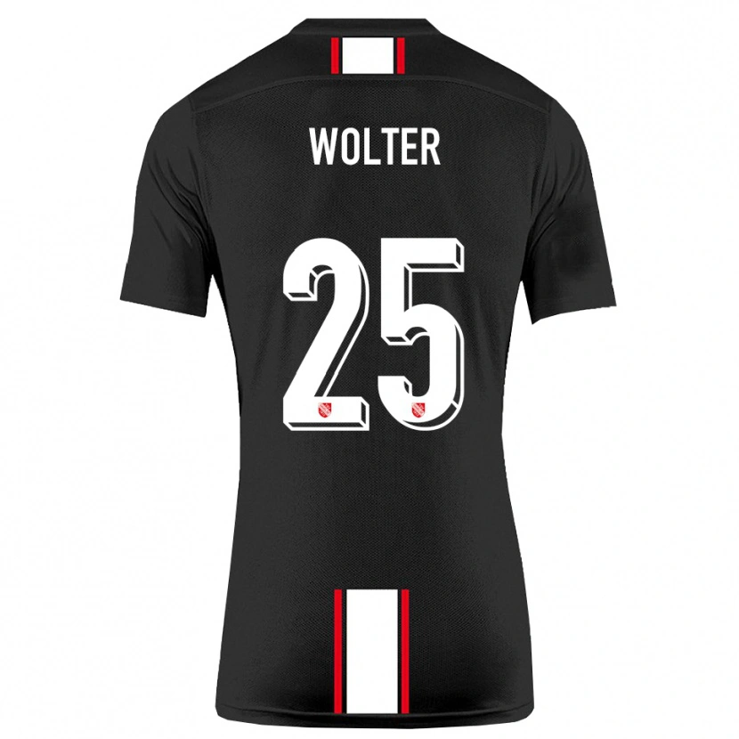 Danxen Mujer Camiseta Fynn Wolter #25 Negro Blanco 2ª Equipación 2025/26 La Camisa