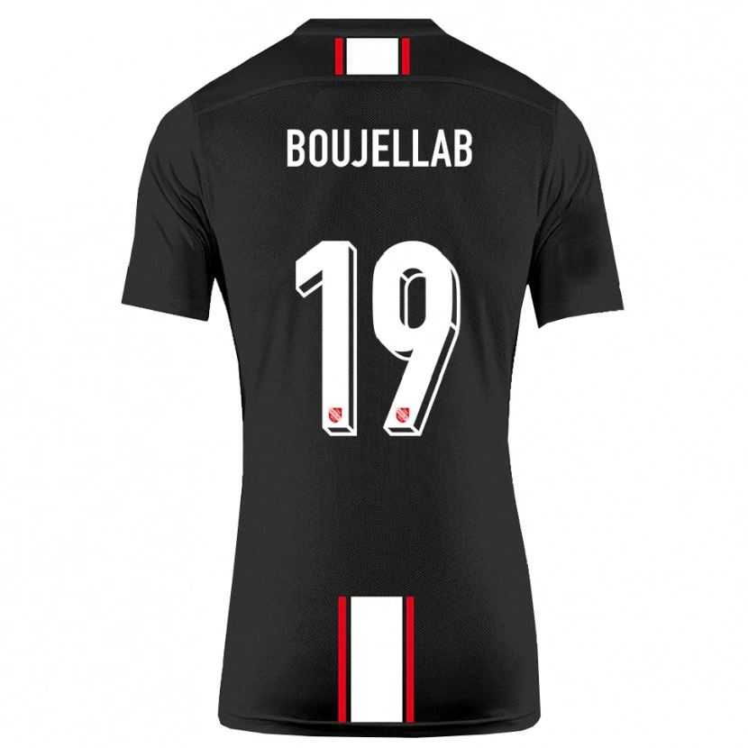 Danxen Mujer Camiseta Nassim Boujellab #19 Negro Blanco 2ª Equipación 2025/26 La Camisa