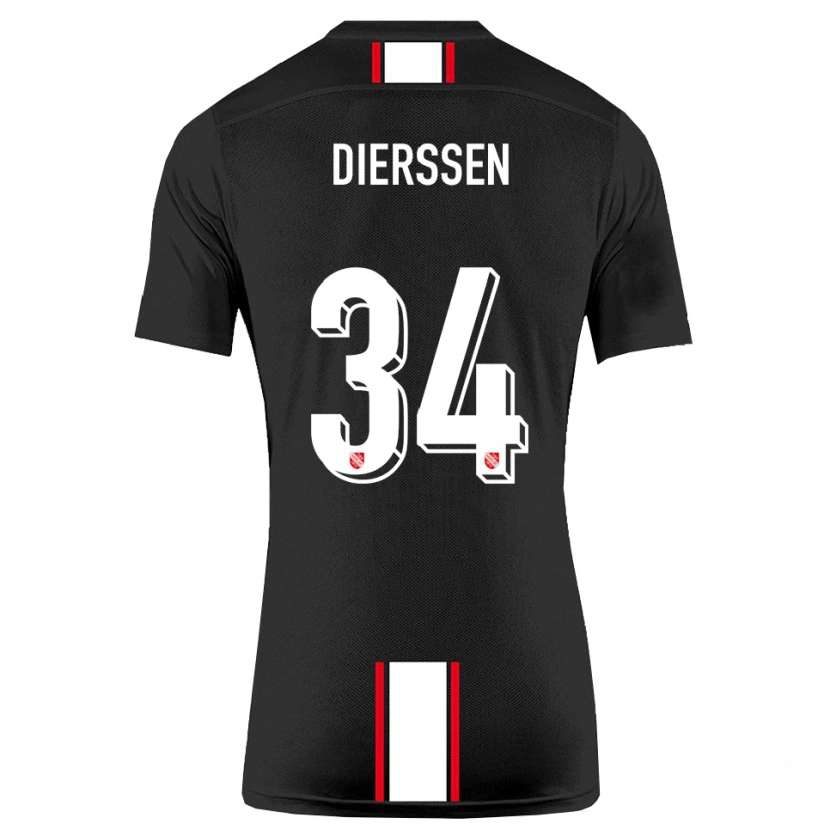 Danxen Mujer Camiseta Tim Dierßen #34 Negro Blanco 2ª Equipación 2025/26 La Camisa