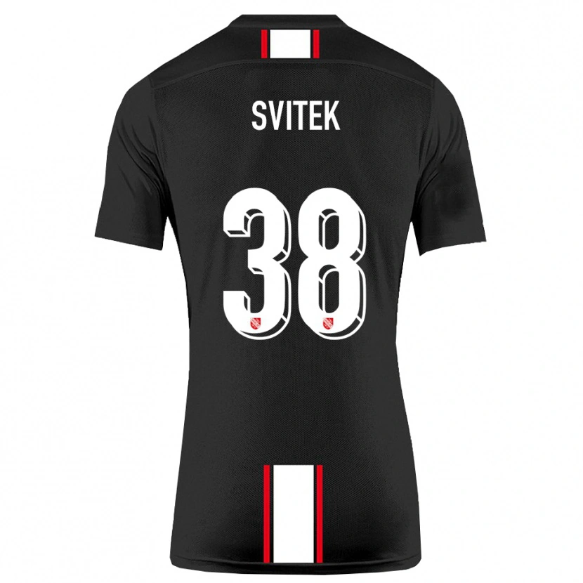 Danxen Mujer Camiseta Leon Svitek #38 Negro Blanco 2ª Equipación 2025/26 La Camisa
