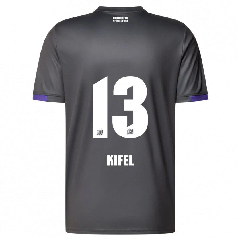 Danxen Mujer Camiseta Denis Kifel #13 Gris Púrpura 2ª Equipación 2025/26 La Camisa