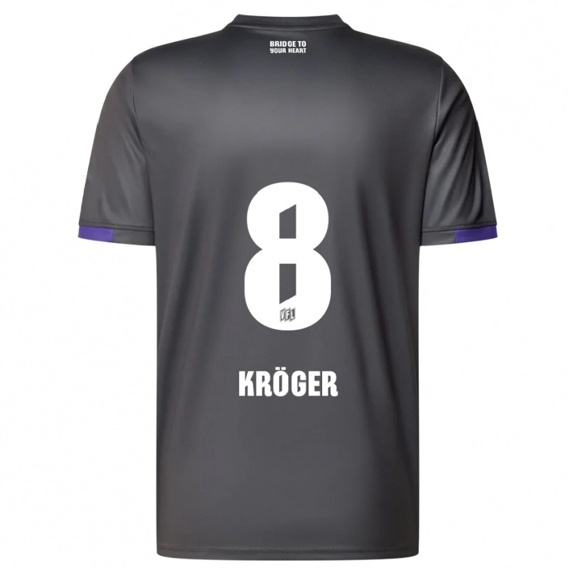 Danxen Mujer Camiseta Luca Kröger #8 Gris Púrpura 2ª Equipación 2025/26 La Camisa
