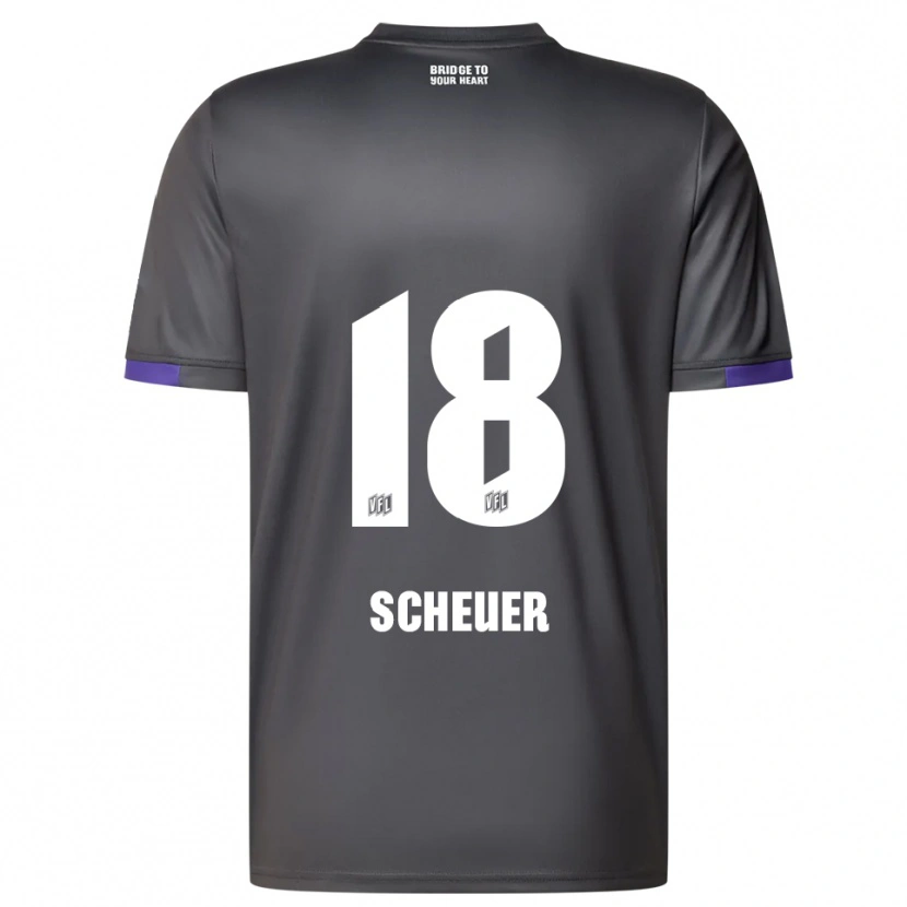 Danxen Mujer Camiseta Nevio Scheuer #18 Gris Púrpura 2ª Equipación 2025/26 La Camisa