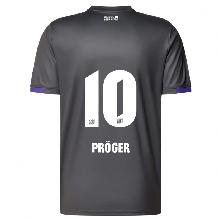 Danxen Mujer Camiseta Kai Pröger #10 Gris Púrpura 2ª Equipación 2025/26 La Camisa