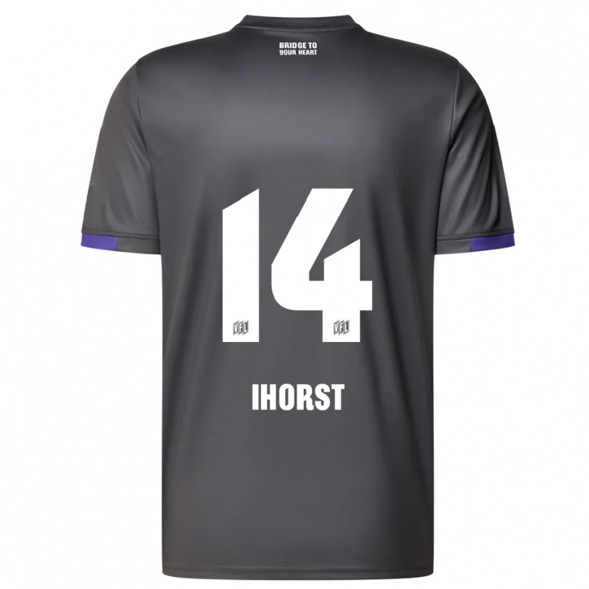 Danxen Mujer Camiseta Luc Ihorst #14 Gris Púrpura 2ª Equipación 2025/26 La Camisa