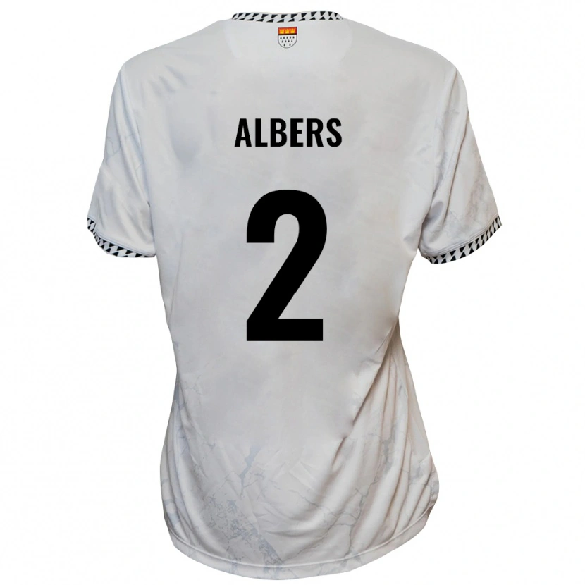 Danxen Mujer Camiseta Felix Albers #2 Blanco Negro 2ª Equipación 2025/26 La Camisa