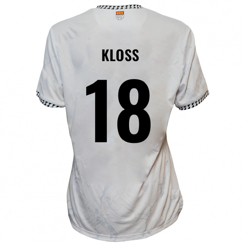 Danxen Mujer Camiseta Tim Kloss #18 Blanco Negro 2ª Equipación 2025/26 La Camisa
