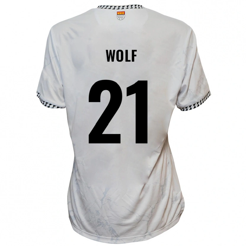Danxen Mujer Camiseta Lucas Wolf #21 Blanco Negro 2ª Equipación 2025/26 La Camisa