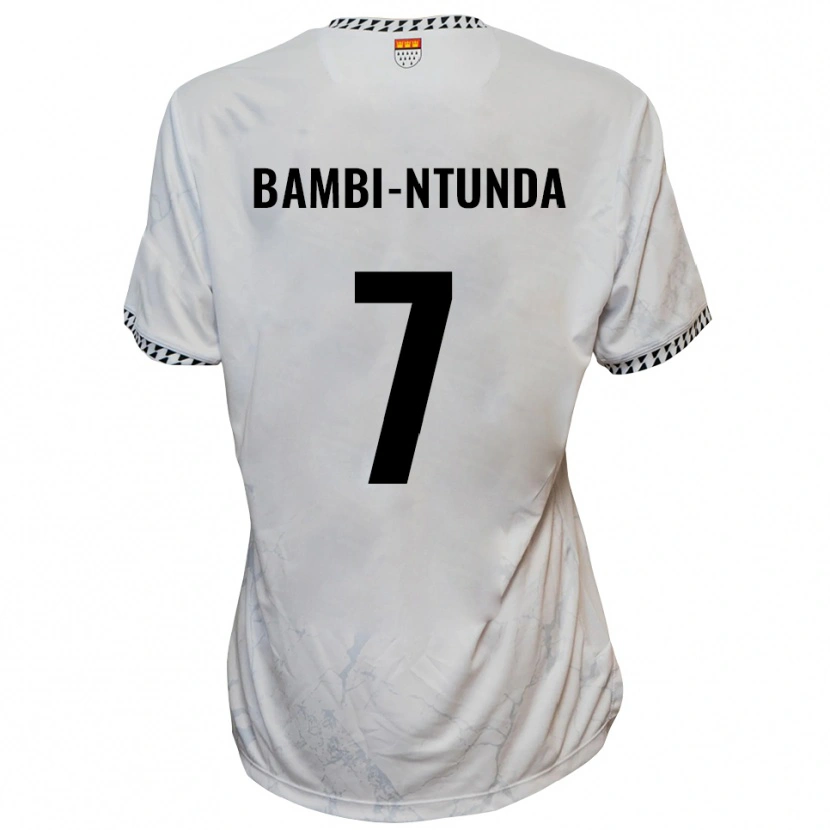 Danxen Mujer Camiseta Charles Bambi-Ntunda #7 Blanco Negro 2ª Equipación 2025/26 La Camisa