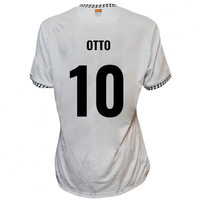 Danxen Mujer Camiseta David Otto #10 Blanco Negro 2ª Equipación 2025/26 La Camisa