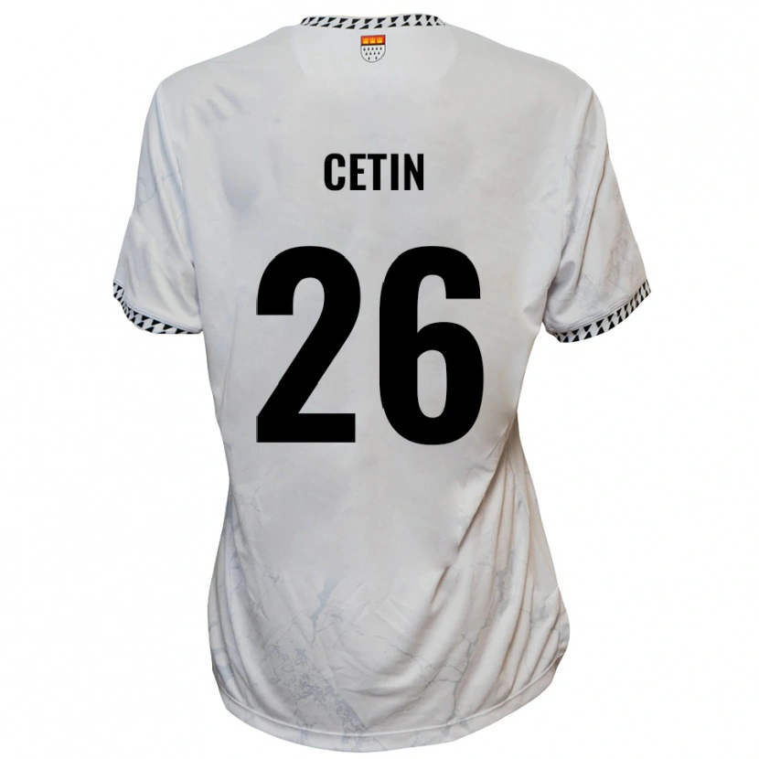 Danxen Mujer Camiseta Serkan Cetin #26 Blanco Negro 2ª Equipación 2025/26 La Camisa