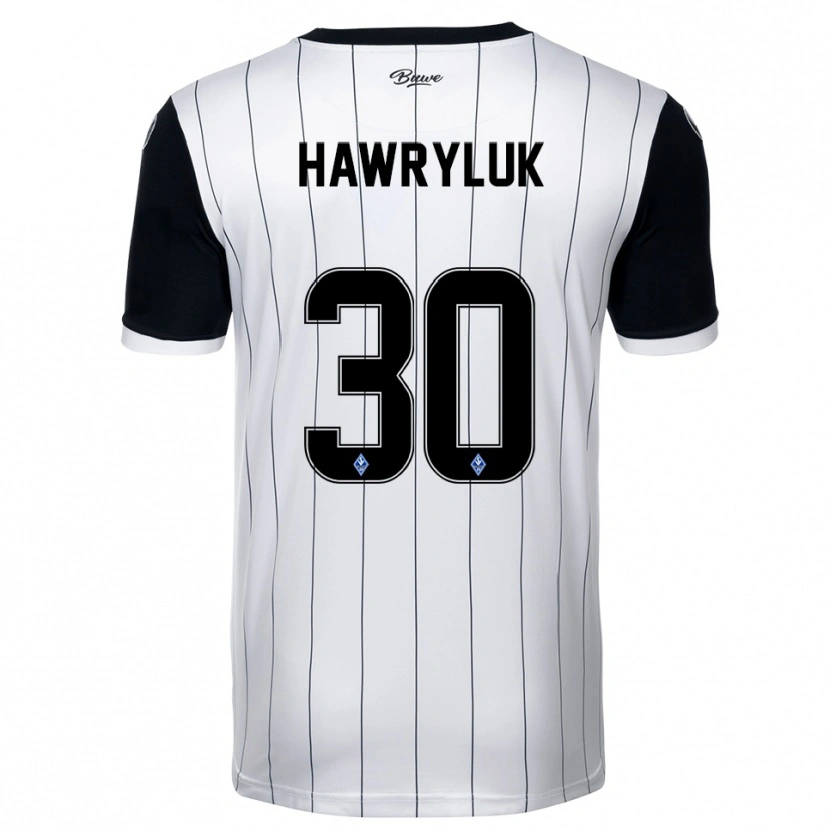 Danxen Mujer Camiseta Lucien Hawryluk #30 Blanco Negro 2ª Equipación 2025/26 La Camisa