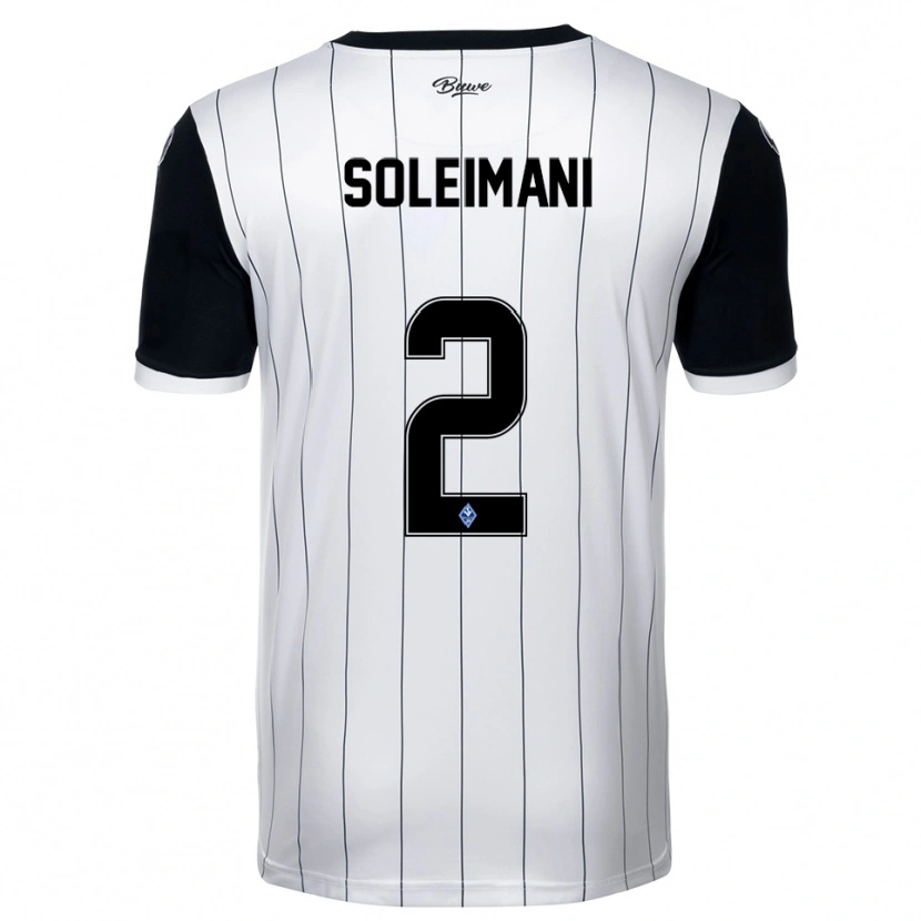 Danxen Mujer Camiseta Amir Soleimani #2 Blanco Negro 2ª Equipación 2025/26 La Camisa