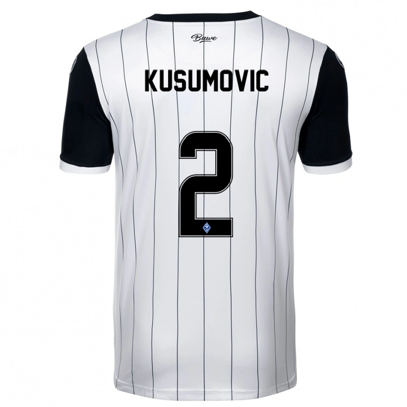 Danxen Mujer Camiseta Sami Kusumovic #2 Blanco Negro 2ª Equipación 2025/26 La Camisa