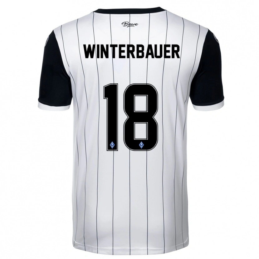 Danxen Mujer Camiseta Jan Winterbauer #18 Blanco Negro 2ª Equipación 2025/26 La Camisa