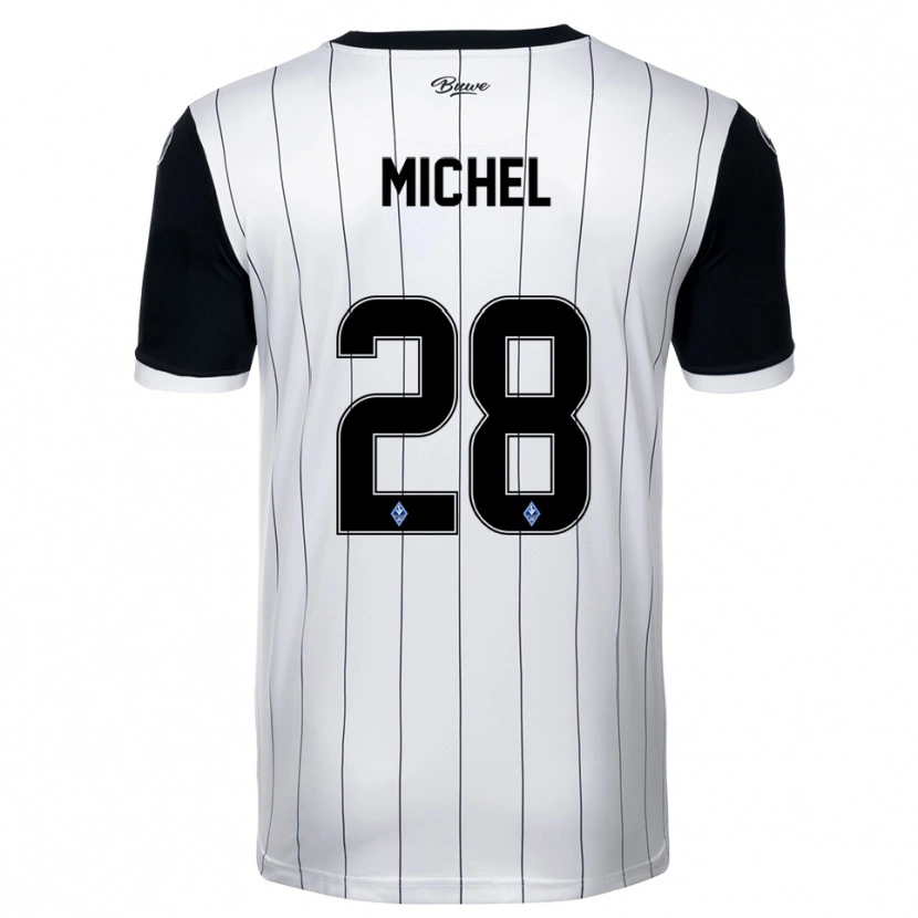 Danxen Mujer Camiseta Diego Michel #28 Blanco Negro 2ª Equipación 2025/26 La Camisa