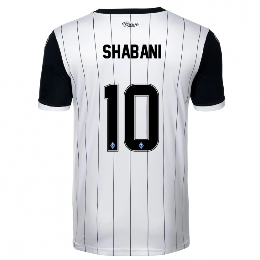 Danxen Mujer Camiseta David Shabani #10 Blanco Negro 2ª Equipación 2025/26 La Camisa