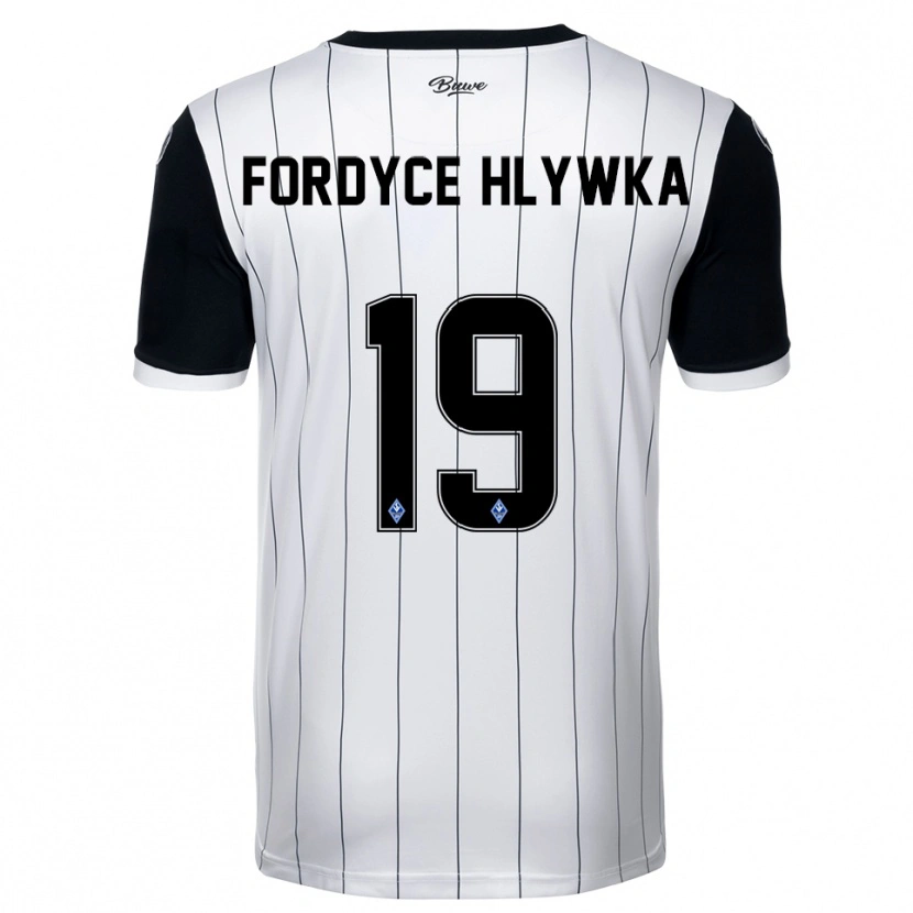 Danxen Mujer Camiseta Roen Fordyce Hlywka #19 Blanco Negro 2ª Equipación 2025/26 La Camisa