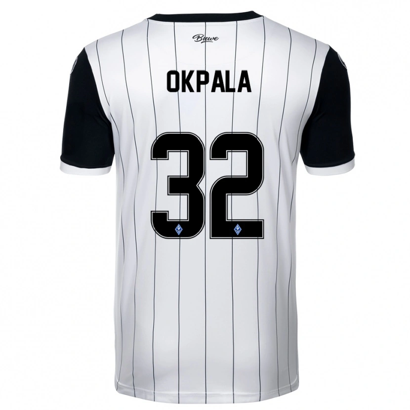 Danxen Mujer Camiseta Kennedy Okpala #32 Blanco Negro 2ª Equipación 2025/26 La Camisa