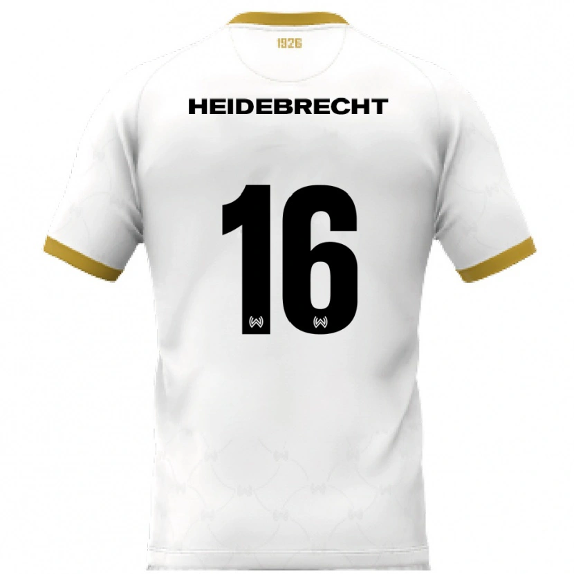 Danxen Mujer Camiseta Elias Heidebrecht #16 Blanco Dorado 2ª Equipación 2025/26 La Camisa