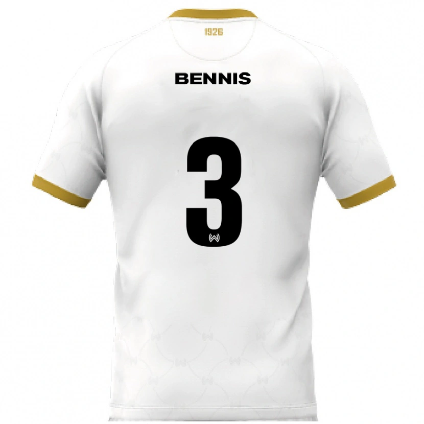Danxen Mujer Camiseta Amir Bennis #3 Blanco Dorado 2ª Equipación 2025/26 La Camisa
