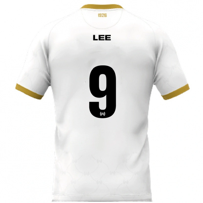 Danxen Mujer Camiseta Seong-Hyun Lee #9 Blanco Dorado 2ª Equipación 2025/26 La Camisa
