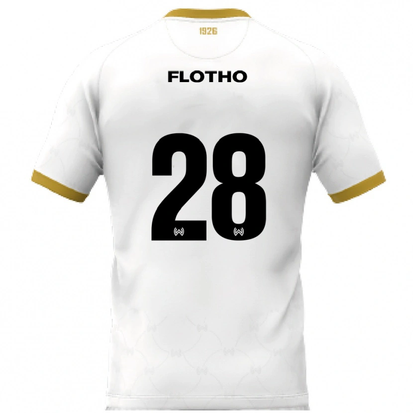 Danxen Mujer Camiseta Moritz Flotho #28 Blanco Dorado 2ª Equipación 2025/26 La Camisa