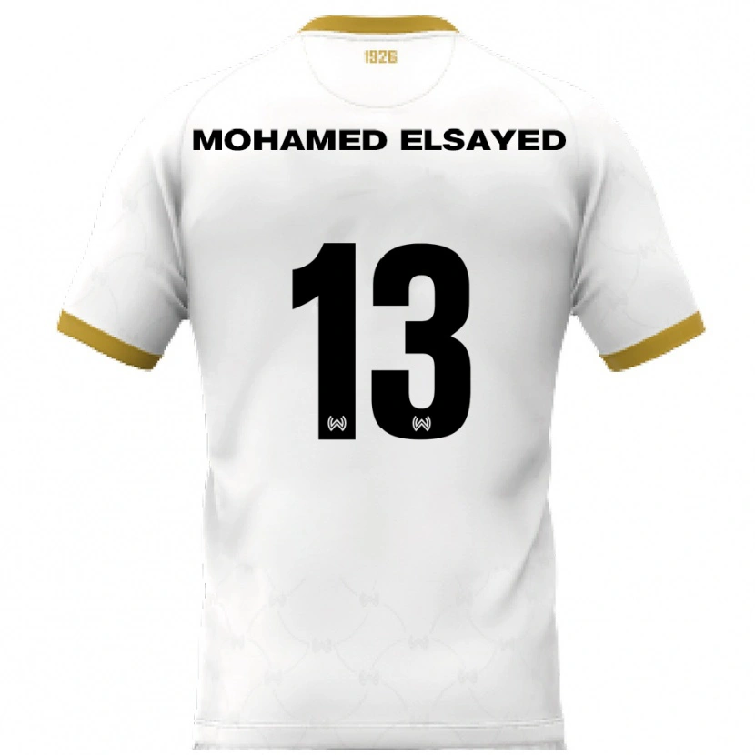 Danxen Mujer Camiseta Samir Mohamed Elsayed #13 Blanco Dorado 2ª Equipación 2025/26 La Camisa