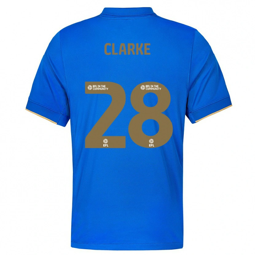 Danxen Niño Camiseta Charlotte Clarke #28 Azul Oro 1ª Equipación 2025/26 La Camisa