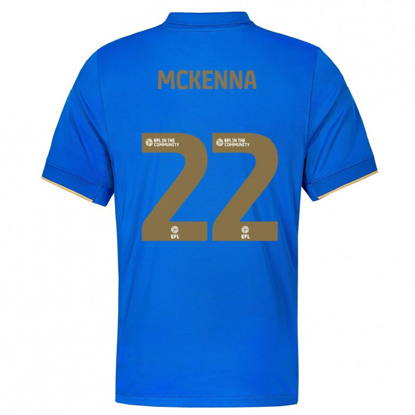Danxen Niño Camiseta Rebecca Mckenna #22 Azul Oro 1ª Equipación 2025/26 La Camisa