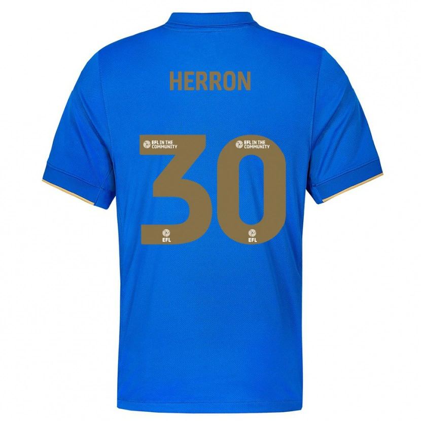 Danxen Niño Camiseta Neve Herron #30 Azul Oro 1ª Equipación 2025/26 La Camisa