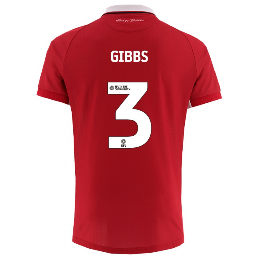 Danxen Niño Camiseta Tomos Gibbs #3 Rojo Blanco 1ª Equipación 2025/26 La Camisa