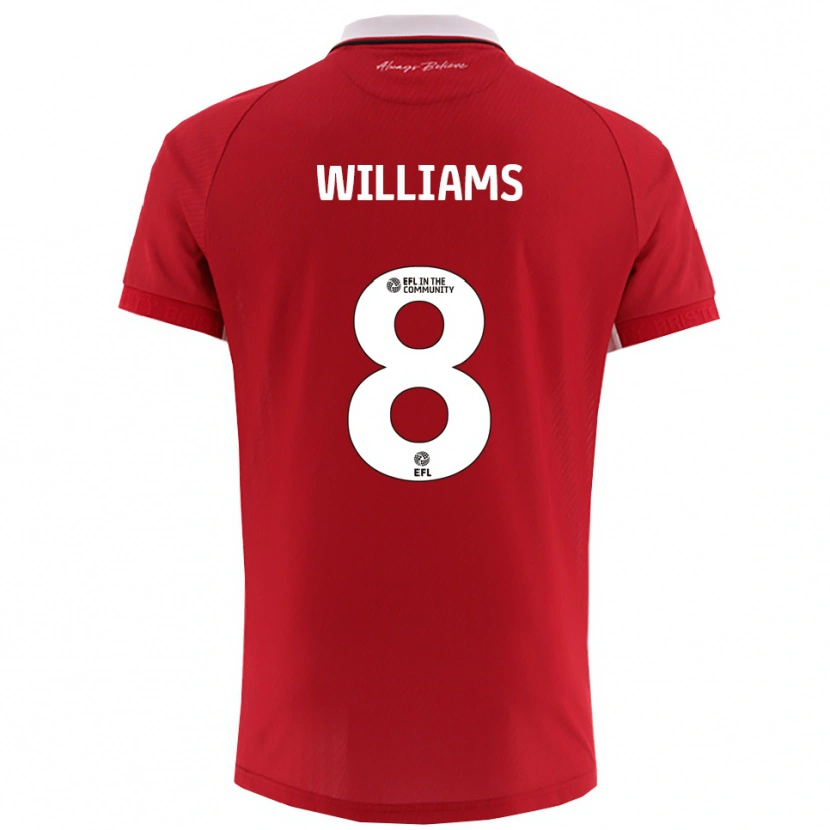 Danxen Niño Camiseta Joe Williams #8 Rojo Blanco 1ª Equipación 2025/26 La Camisa