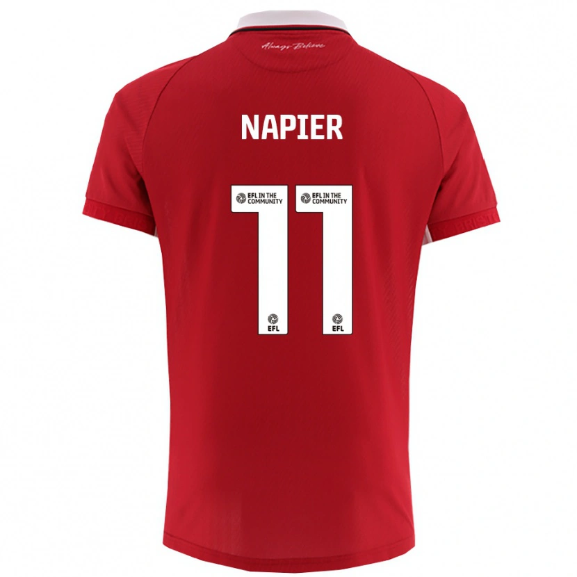 Danxen Niño Camiseta Jamie-Lee Napier #11 Rojo Blanco 1ª Equipación 2025/26 La Camisa