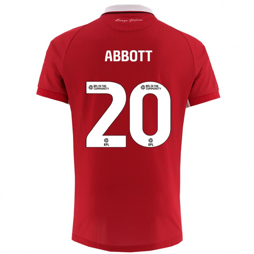 Danxen Niño Camiseta Isaac Abbott #20 Rojo Blanco 1ª Equipación 2025/26 La Camisa